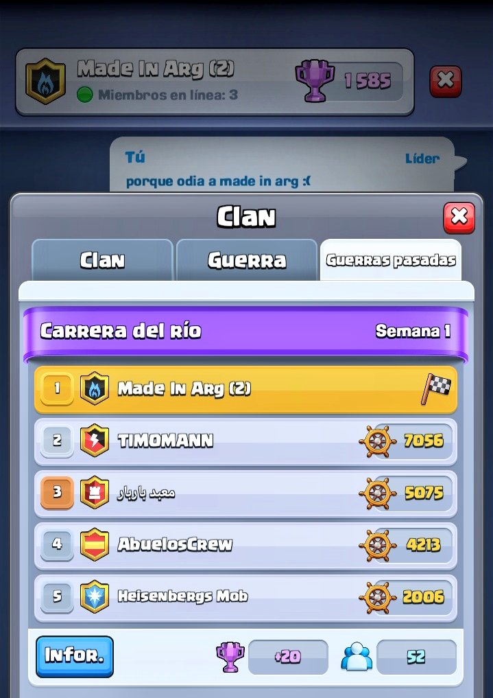 ¡PRIMERA SEMANA DE GUERRA DE AGOSTO! 
✅Principal y cantera, primeros de guerra
✅Mauri Summer y Monoblocks liderando en puntos
✅Nueva liga conseguida en cantera: Oro 1

Vamos MIA💪🏻🇦🇷💙