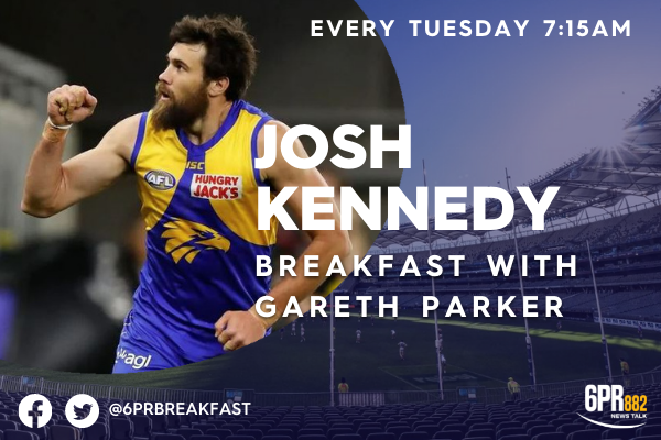 6PRbreakfast's tweet photo. Coming up at 7.15am I After 7 years on @6PRbreakfast,  Josh Kennedy @WestCoastEagles joins us for the final time #TYJK 

Tune in: 📻 882am 📱 6PR App https://t.co/196vVz2PLj