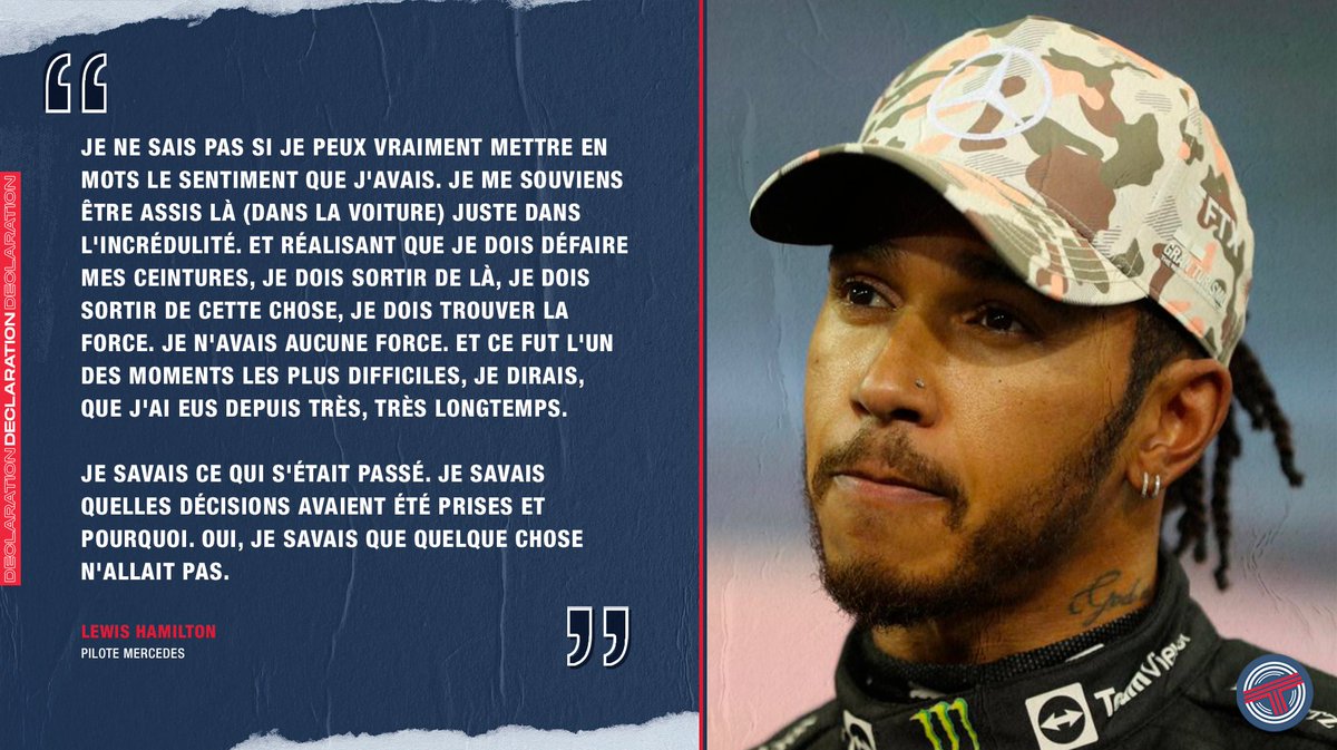 🔴 Pour Lewis Hamilton, Abu Dhabi 2021 a été "l'un des moments les plus difficiles" de sa vie...

💬 "Je savais ce qui s'était passé. Je savais quelles décisions avaient été prises et pourquoi. Oui, je savais que quelque chose n'allait pas."

(🗞️ <a href="/VanityFair/">VANITY FAIR</a> / #F1)