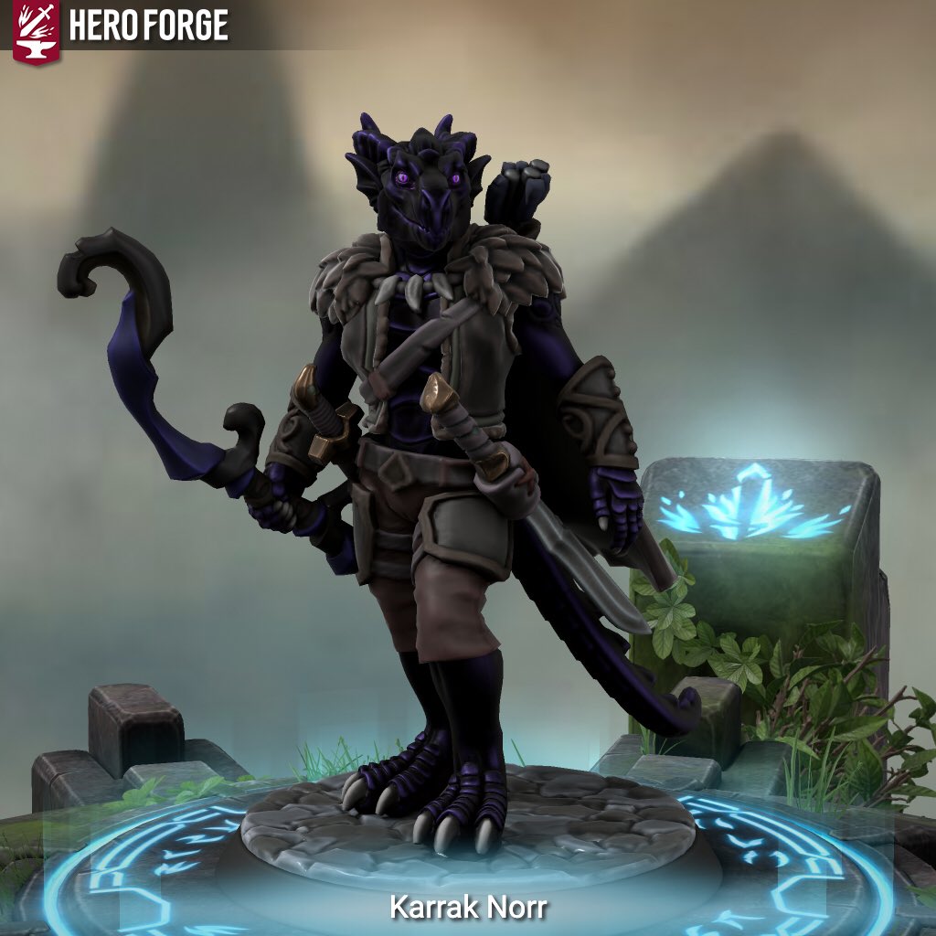 DragonRocRPG's tweet photo. Introducing “Karrak Norr, Shadowdrake of the Ramoth Clan” being played by the dragon of @DragonRocRPG,  @DMCLieberman . Despite our expertise in #homebrew design (and his addiction to multiclassing) this Gem Dragonborn Gloomstalker Ranger is made entirely with official content. https://t.co/NpNfJR1rE8