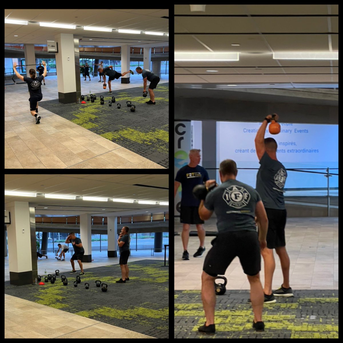 Iaff2022's tweet photo. Thank you to the  @iaffwfi team who are running classes this week before sessions get underway. See you in the Shaw Centre lobby tomorrow at 7 am!! #wfi #fit2thrive https://t.co/Km6y5Mvxqa