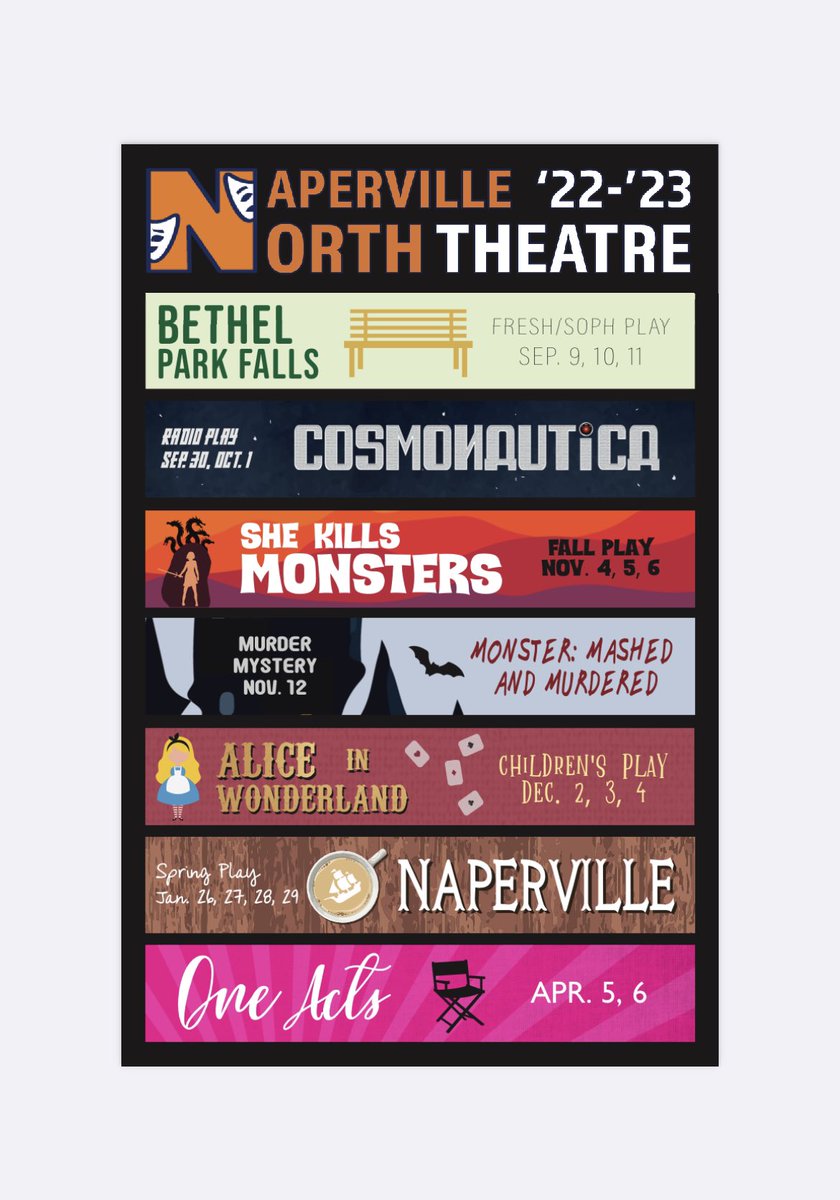 NorthTheatre's tweet photo. We’ve got another great season of theatre ahead! Join us in the NPAC!

Tickets one week before each production at https://t.co/inB6qizvdG! https://t.co/kdUOoNi0HL