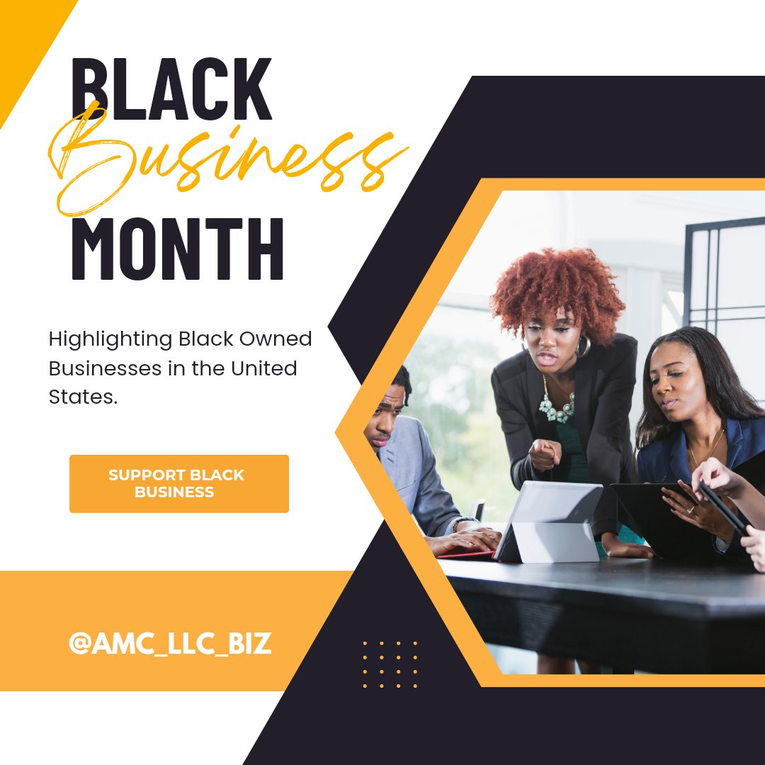 AMC_LLC's tweet photo. August is Black Business Month!
#supportblackbusiness #passiontoprofit #businesscoach #businessowner #startup #smallbusinesssupport  #startabusiness #smallbusinessowner #blackowned #womanowned #motivationmonday #mondaymotivation #explorepage https://t.co/1ImEmJ5YXz