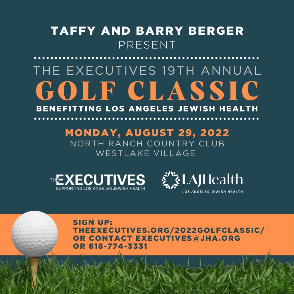The Executives 19th Annual Golf Classic is in 3 weeks!  Sign up now: theexecutives.org/2022golfclassi….  Or contact The Executives office, executives@jha.org or 818-774-3332