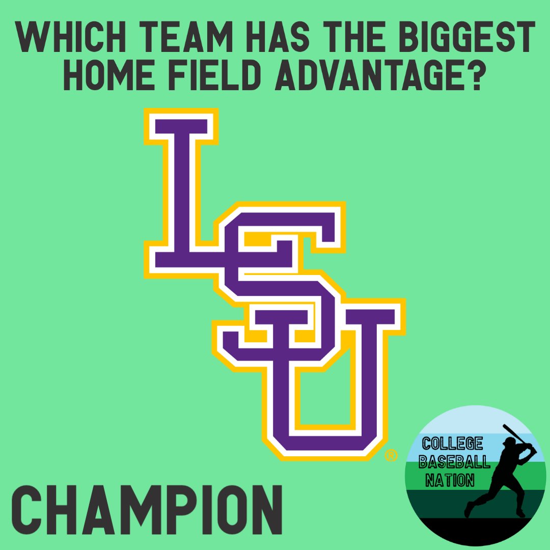 CollegeBallNat's tweet photo. As voted on by you, the fans, @LSUbaseball has the biggest home field advantage in the country!

A grand total of 149,322 votes were cast in the tournament 👀 https://t.co/RsWUSZjC63