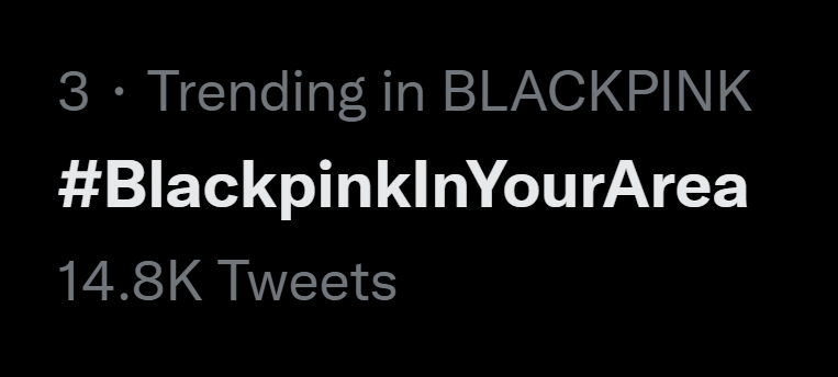 BLACKPINK CANADA π¨π¦ 2.0 (@iblinkforblink2) on Twitter photo Trended worldwide
#2 BLACKPINK
#3 #BlackpinkInYourArea
#9 AND MORE
cr. BPGlobalNews
BLACKPINK WORLD TOUR
BORN PINK WORLD TOUR
<a href="/BLACKPINK/">BLACKPINKOFFICIAL</a> Trended worldwide
#2 BLACKPINK
#3 #BlackpinkInYourArea
#9 AND MORE
cr. BPGlobalNews
BLACKPINK WORLD TOUR
BORN PINK WORLD TOUR
<a href="/BLACKPINK/">BLACKPINKOFFICIAL</a>