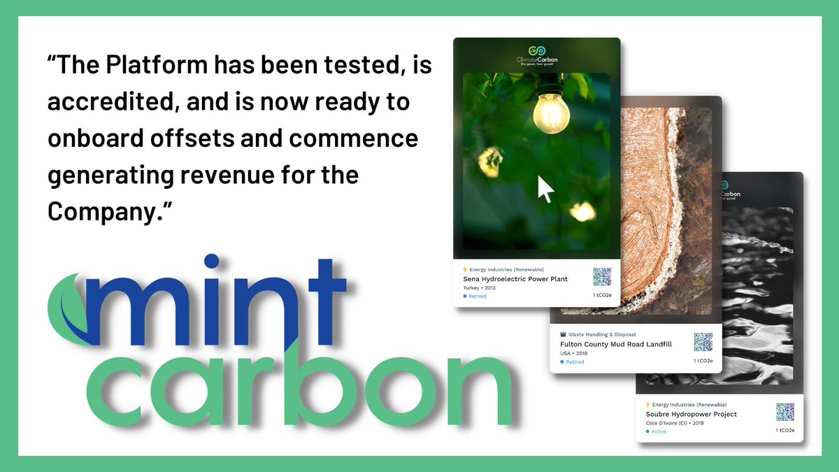 DeepMarkit's tweet photo. DeepMarkit Announces Commercial Launch of Proprietary Carbon Offset Minting Platform https://t.co/ETjaqzZr3g

Platform being launched into VCM market approaching $2B (USD) in value, with recurring revenue model to reward participants.

🇨🇦 $MKT.V
🇺🇸 $MKTDF

https://t.co/5eu7QFzLhi https://t.co/X77VDgi6Ru