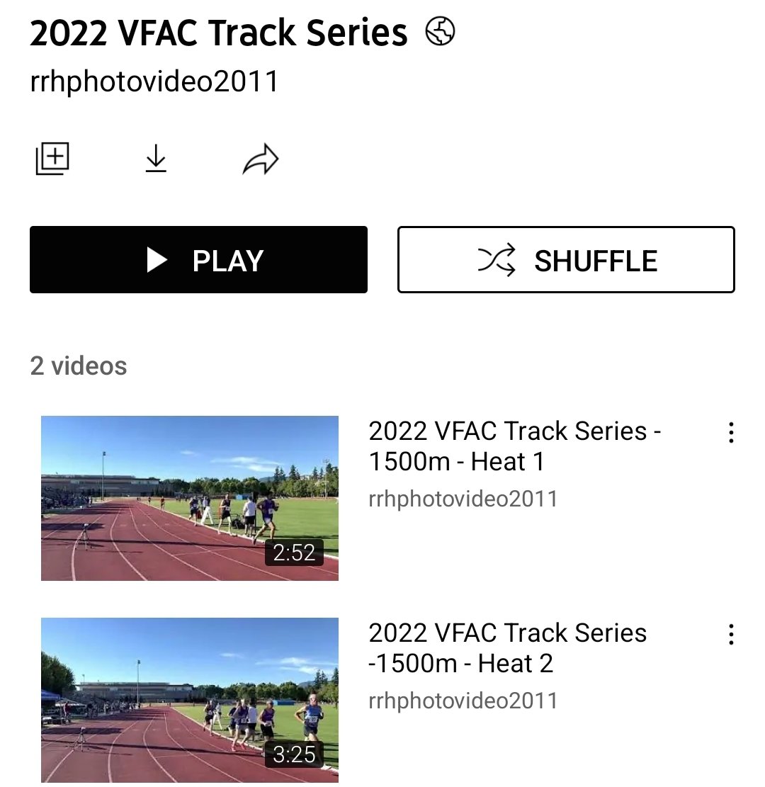 Race video playlist from vfactrackseries.ca available here. The 1500s are uploaded and 10,000m is in progress: youtube.com/playlist?list=…

Thanks to Rick Horne for providing this content for our event.