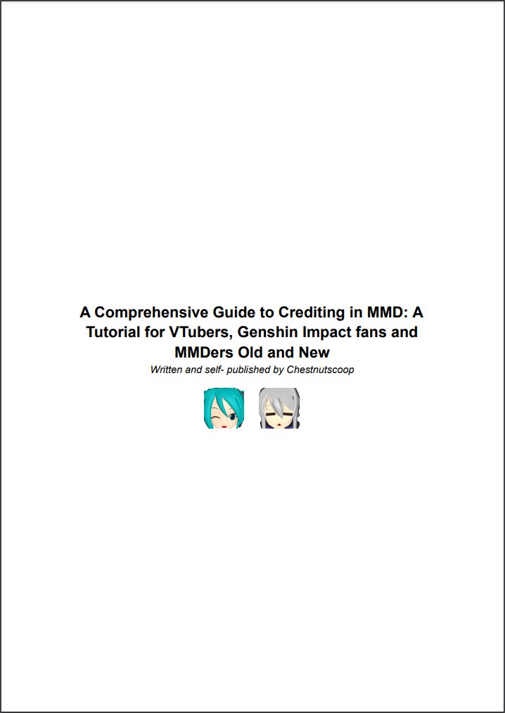 mme_archive's tweet image. #effecttutorial: if you need help with crediting effects and other MMD assets, our founder @chestnutscoop has written 'A Comprehensive Guide to Crediting for VTubers, Genshin Impact Fans and MMDers'! It's your go-to for any queries about crediting.
Read: deviantart.com/chestnutscoop/…