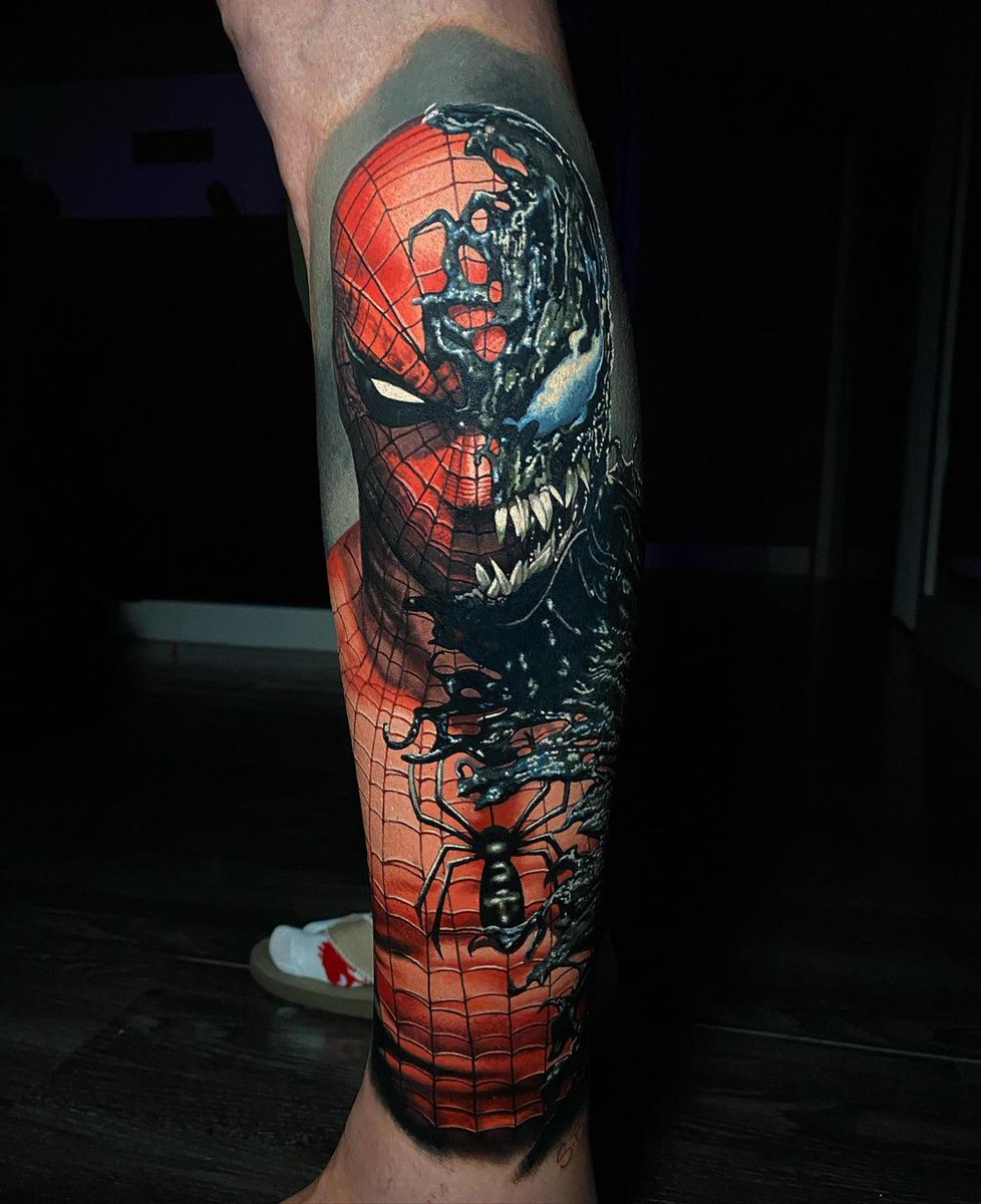 Amazing #SpiderMan x #Venom mash-up from Steve Butcher using #killerinktattoo supplies!

#killerink #tattoo #tattoos #bodyart #ink #tattooartist #tattooink #tattooart #marvel #marveltattoo #spidermantattoo #venomtattoo