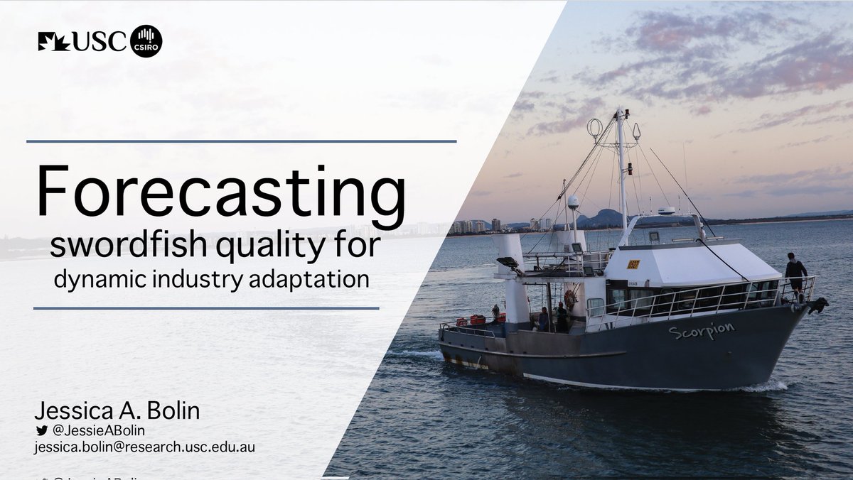Jessica Bolin (@drjessbolin) on Twitter photo Keen to present some new results on our project on forecasting swordfish quality ("jellymeat") off Eastern Australia for #AMSA22. Come along! Today, 4:30pm, Mossman room. <a href="/AMSAconf/">AMSA-NSMSS 2024 Conference</a> <a href="/KylieScales/">Dr. Kylie Scales</a> <a href="/prof_schoeman/">David Schoeman</a> <a href="/eclecticsoup/">karen evans</a> Keen to present some new results on our project on forecasting swordfish quality ("jellymeat") off Eastern Australia for #AMSA22. Come along! Today, 4:30pm, Mossman room. <a href="/AMSAconf/">AMSA-NSMSS 2024 Conference</a> <a href="/KylieScales/">Dr. Kylie Scales</a> <a href="/prof_schoeman/">David Schoeman</a> <a href="/eclecticsoup/">karen evans</a>