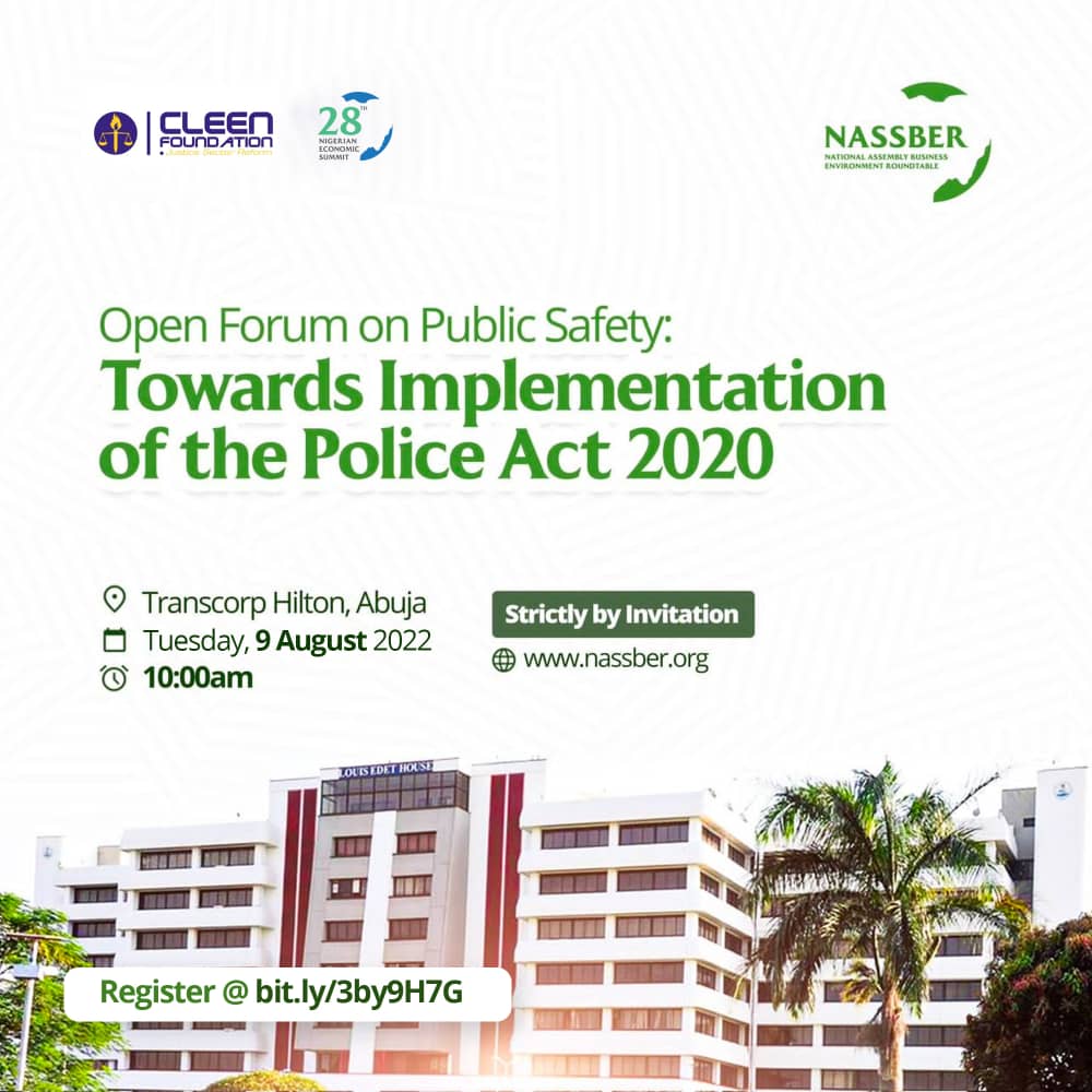 Hi there, 
#PoliceAct2020 #Act2Action
You are invited to a Zoom webinar. 
When: Aug 9, 2022 10:00 AM West Central Africa 
Topic: OPEN FORUM ON PUBLIC SAFETY: TOWARDS IMPLEMENTATION OF THE POLICE ACT, 2020

Register in advance for this webinar:
us02web.zoom.us/webinar/regist…