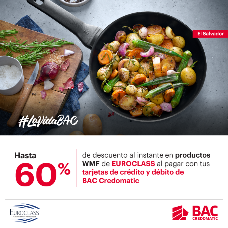 BACCredomaticSV's tweet photo. ¡Equipa tu cocina con los mejores productos!🍳🫕
Disfruta 𝗵𝗮𝘀𝘁𝗮 𝟲𝟬% 𝗱𝗲 𝗱𝗲𝘀𝗰𝘂𝗲𝗻𝘁𝗼 al instante en productos WMF de #EUROCLASS al pagar con tarjetas crédito y débito BAC Credomatic.
Más información: https://t.co/1a8lgENZu2
#BACTeEscucha