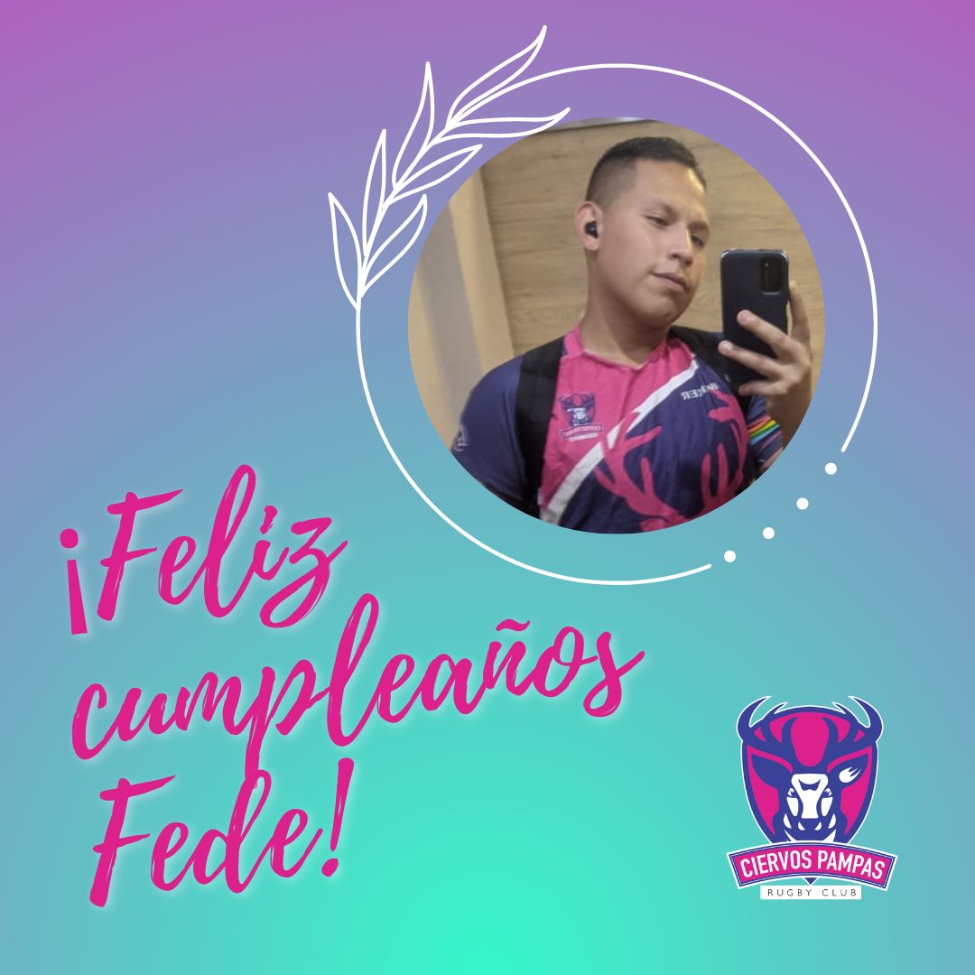 🏳️‍🌈🎂 Hoy cumple años nuestro compañero Federico Caire! 

🏳️‍🌈🏉 Él es jugador del plantel de Ciervos Pampas desde Septiembre de 2021. 

🏳️‍🌈🎉 Muy feliz cumple Fede! Por muchos más años celebrando juntes!

#FelizCumple
#VamosCiervosPampas