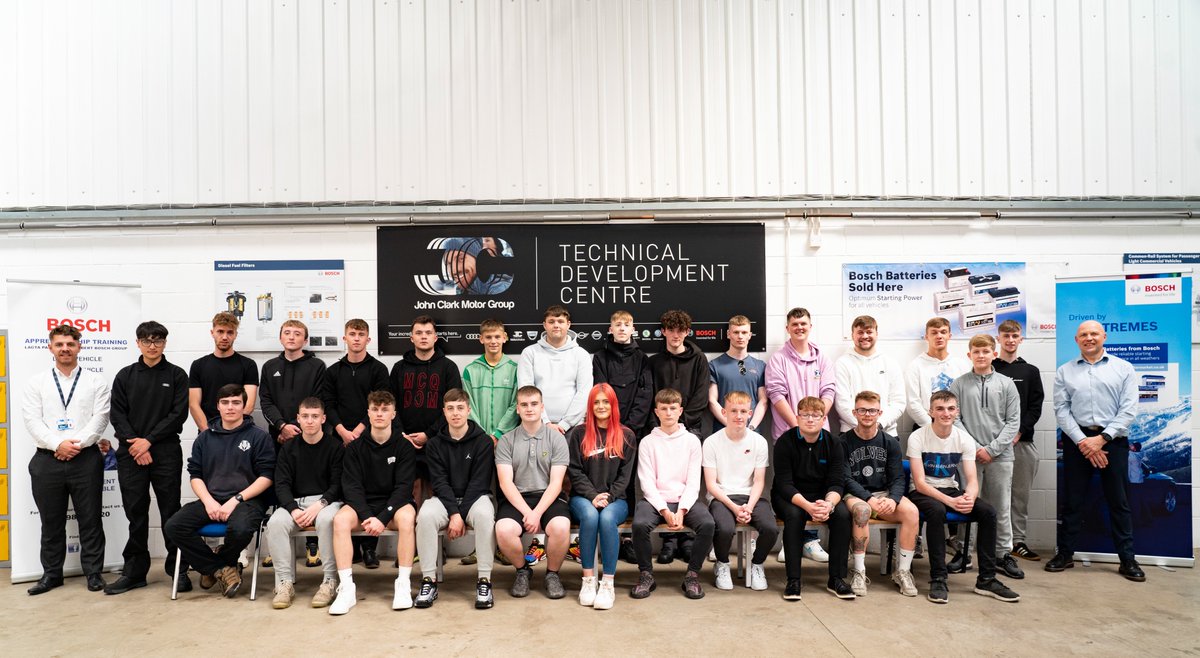 It was with great pleasure we welcomed the 2022 <a href="/johnclarkmotors/">John Clark Motor Group</a> apprentice intake to the Bosch STB today for their first day of their apprenticeship journey. We wish them all the very best for the future thanks to JCMG for selecting Bosch to be their apprentice training provider