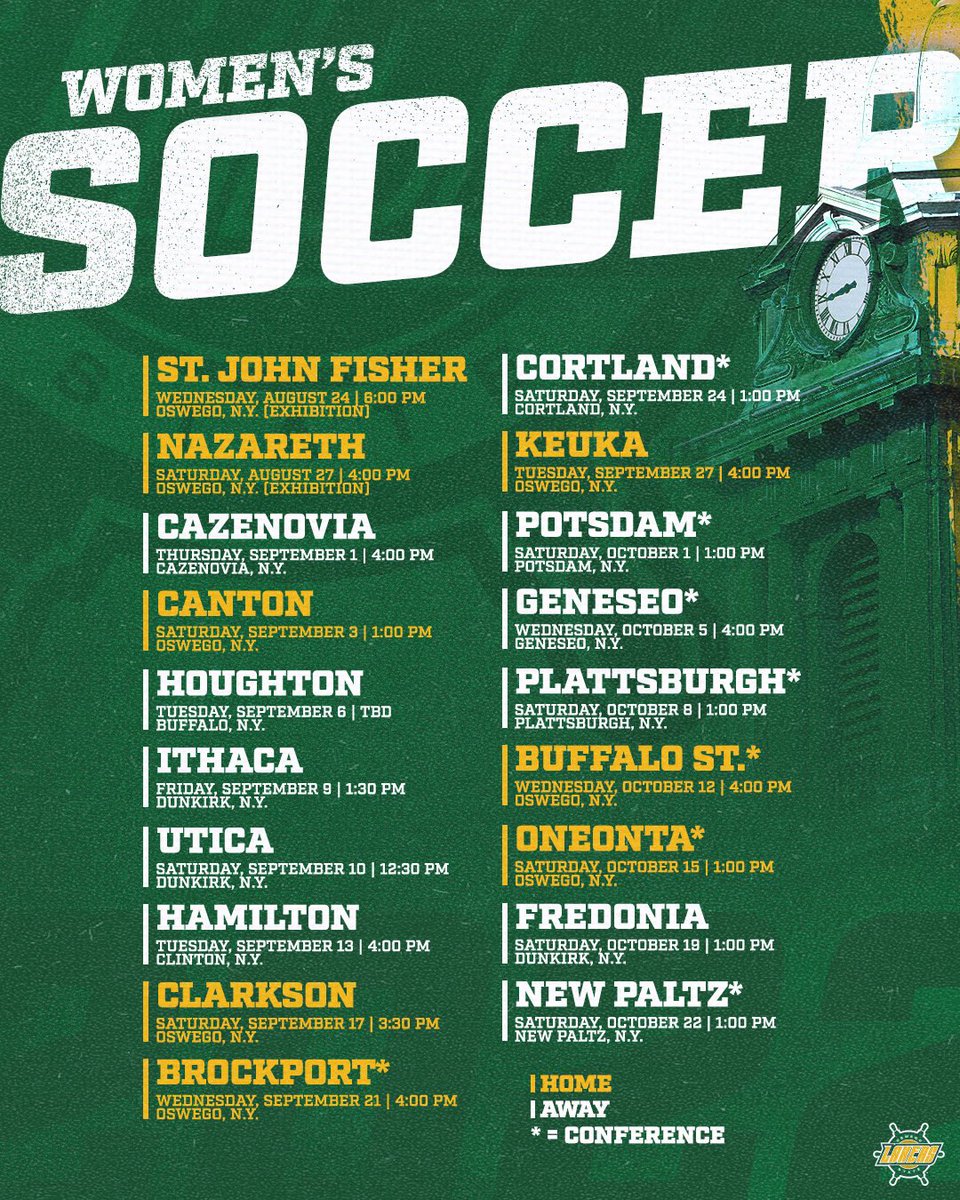 OswegoAthletics's tweet photo. Women’s Soccer announces 2022 regular season schedule! LET’S GO LAKERS!! https://t.co/mhW43OsNGs