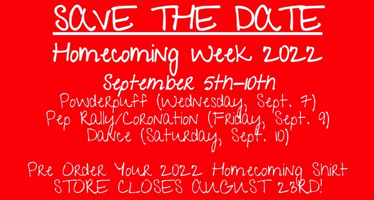 Yes, it is STILL summer, but it’s never to early to get the buzz on Homecoming 2022 going!  Homecoming Week is set for September 5-10!  #EnjoyTheRide