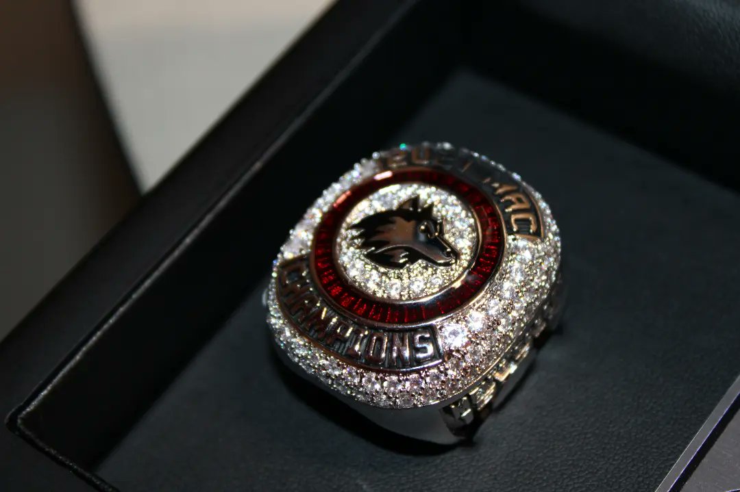NIUMSoccer's tweet photo. What do you think of our new rings? 🏆💍2021 MAC Champs Let's do it again! https://t.co/Vso4Upwrs7