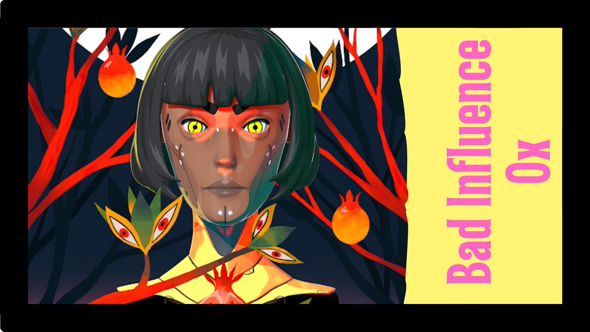 NftsTimer's tweet photo. Bad Influence 0x

Utility:
Bad Influence. A brand of misfits on a mission to shake shit up. 
Each fine art PFP by visionary artist Jor Ros is the heart and soul of your Bad Influence identity. It is also a membership to our decentralized studio.

#nft #nftart 
#nftstimer https://t.co/8jvjQDkJfr