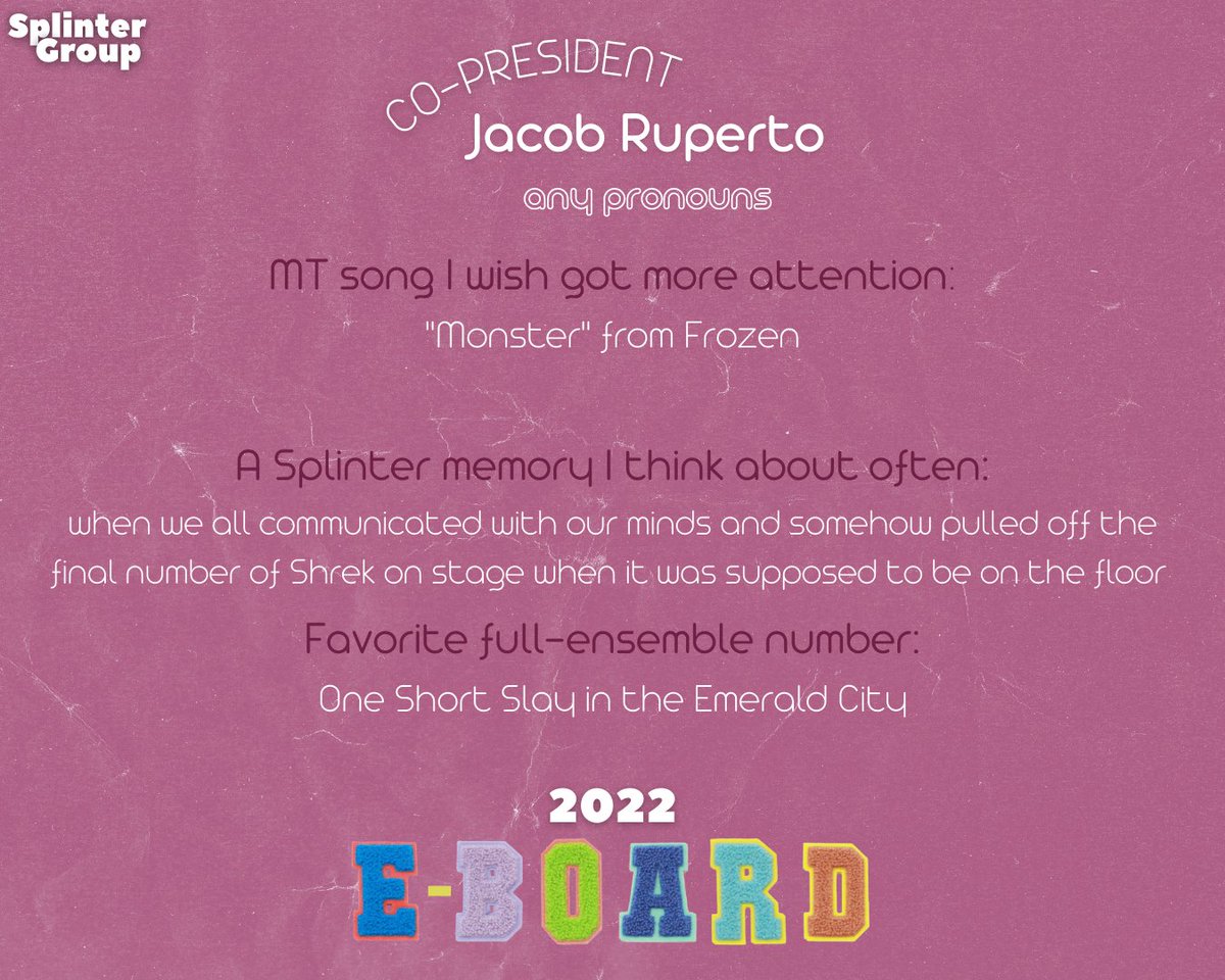 splintergrouplc's tweet image. Returning to the Splinter E-Board as Co-President is Jacob!!!
