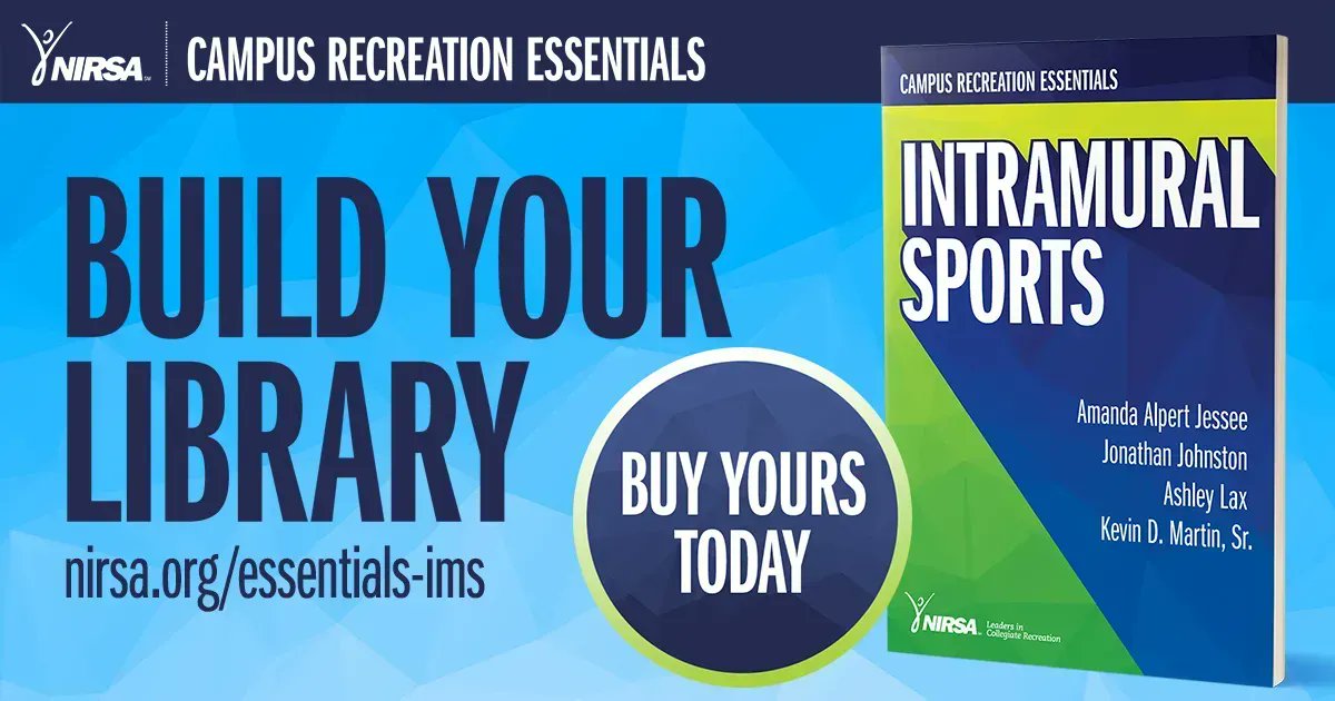NIRSAlive's tweet photo. Order your copy of 'Intramural Sports,' just one book in the NIRSA Campus Rec Essentials series! https://t.co/Fevf17JXl1 https://t.co/hVLy6KPqmC