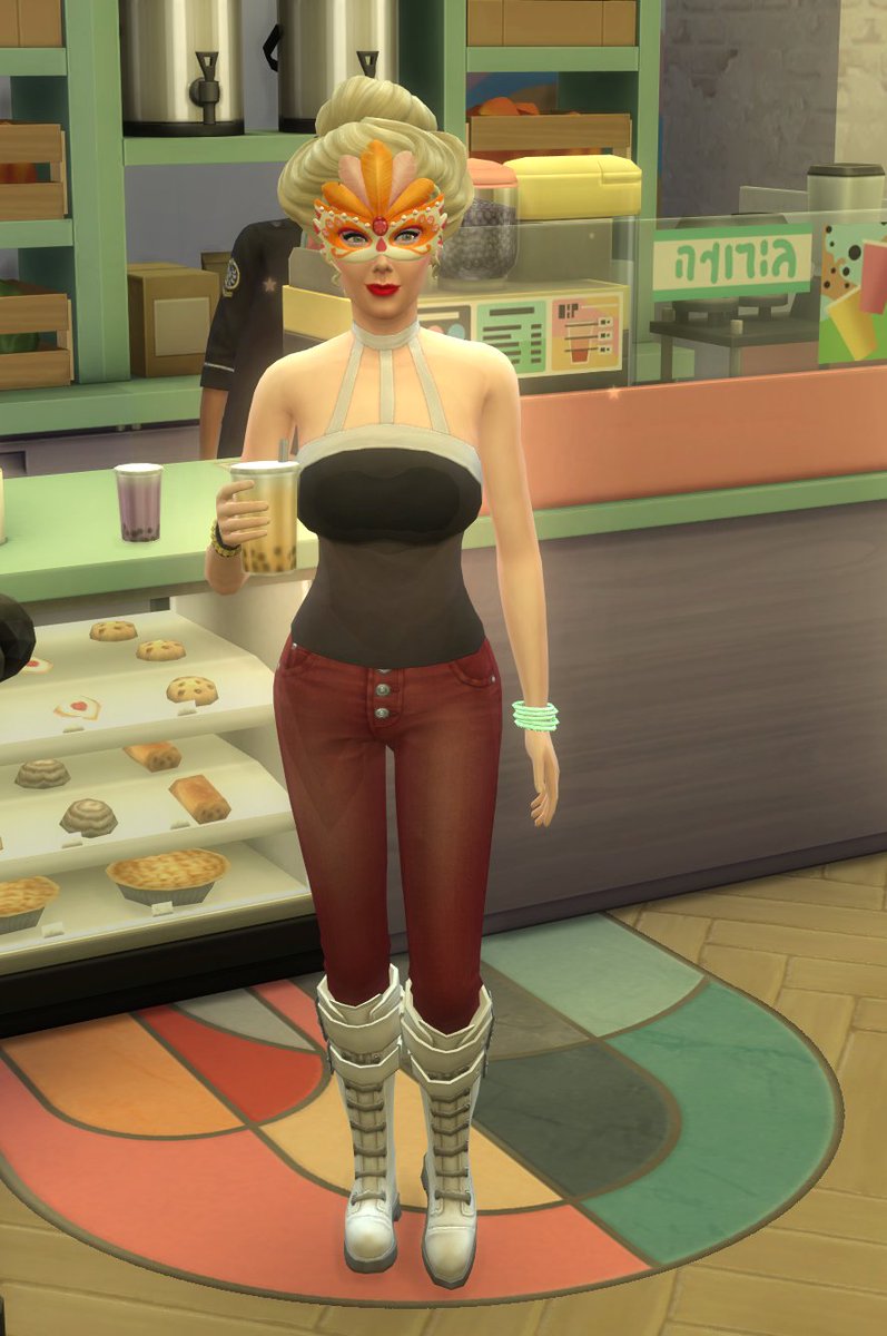 MakerMermaid's tweet photo. Why does it seem like Judith is always doing ridiculous things in our games?? What is this outfit?? LOL! Makes for hilarious gameplay.

#TheSims4 #TheSims4HighSchoolYears #Sims4Screenshot #ThriftTea #HighSchoolYears @TheSims https://t.co/1DHyLA7Bf6