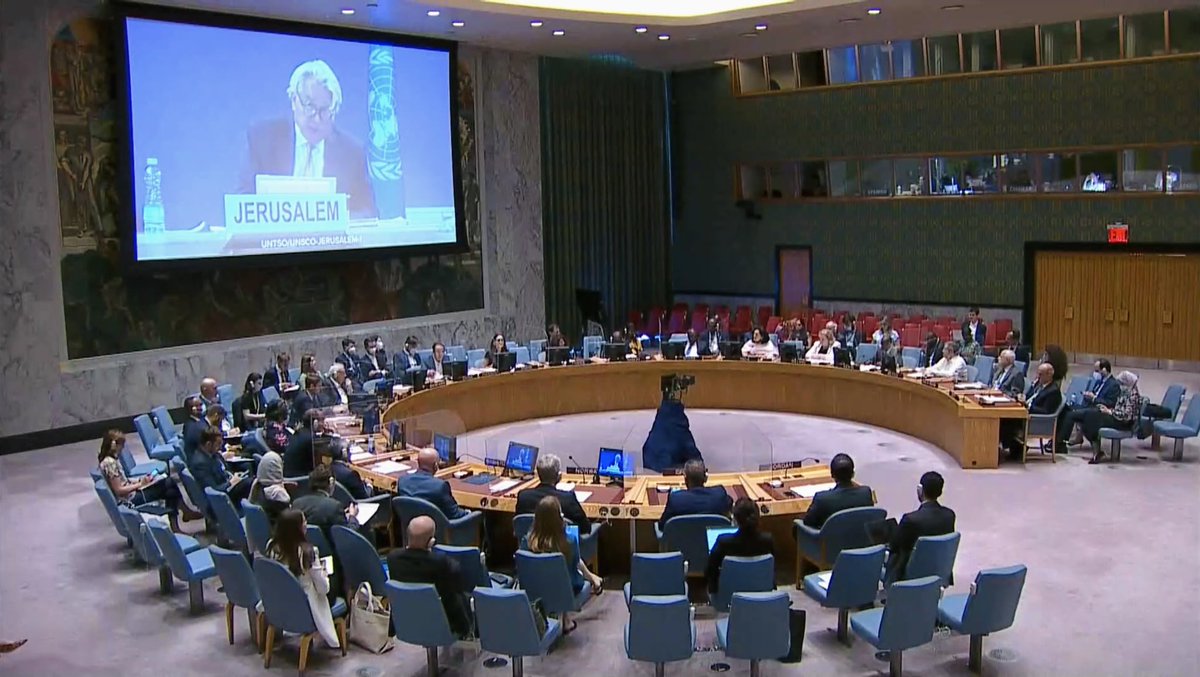 Today at #UNSC meeting on #MiddleEast, #AlbaniaUNSC🇦🇱 🔹welcomed the ceasefire in #Gaza announced last night 🔹commended Egypt for the engagement & mediation efforts 🔹called on parties to focus on dialogue & negotiations as the only alternative for peace.
