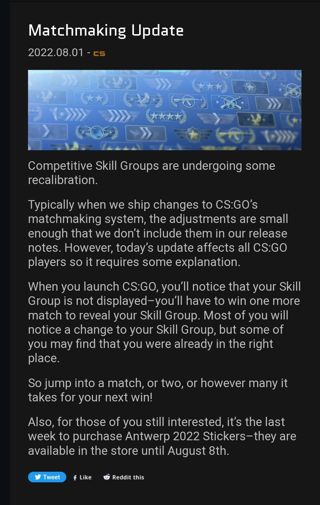 Are you really liking the major changes in new update of CS:GO