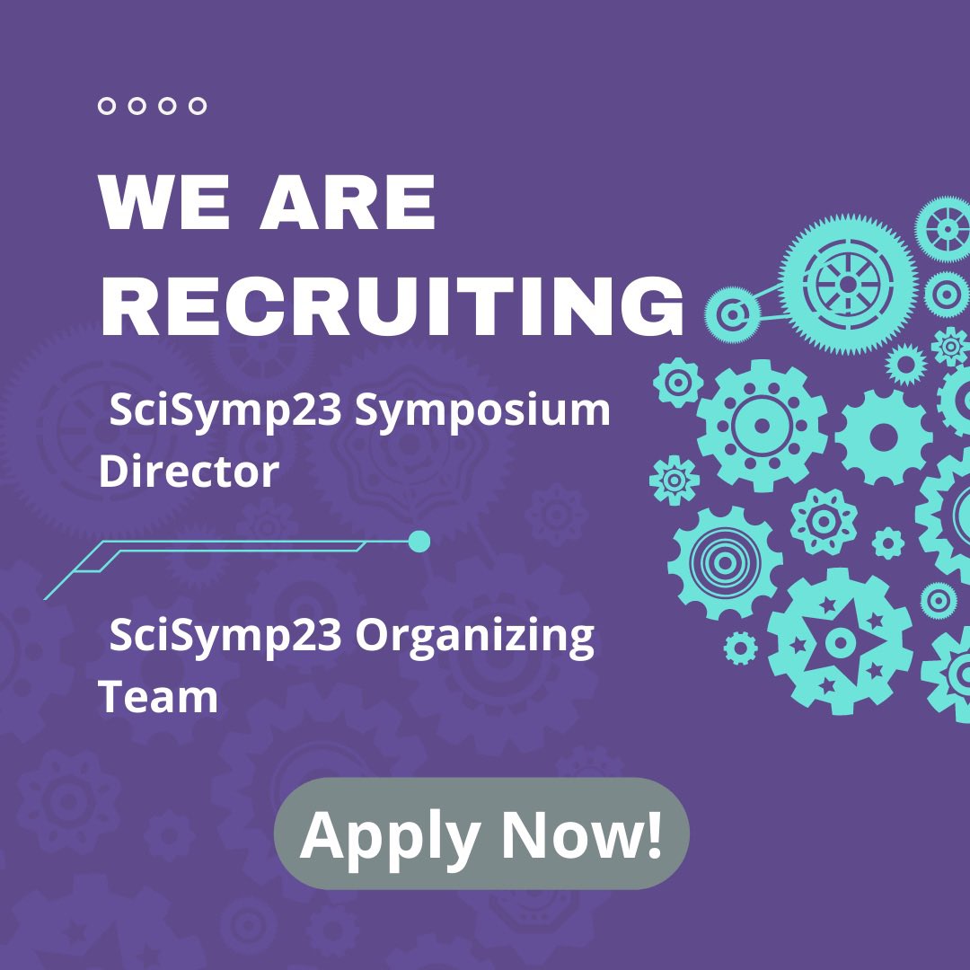 Interested in joining team that
runs The Scientista Symposium? We are currently
recruiting! Join the team and get a chance to help organize a wonderful symposium for Women in STEMM!

Link to apply in bio.
*
#TheScientistaFoundation #Scientista
#WomenInSTEM #STEM #STEMM
#nonprofit