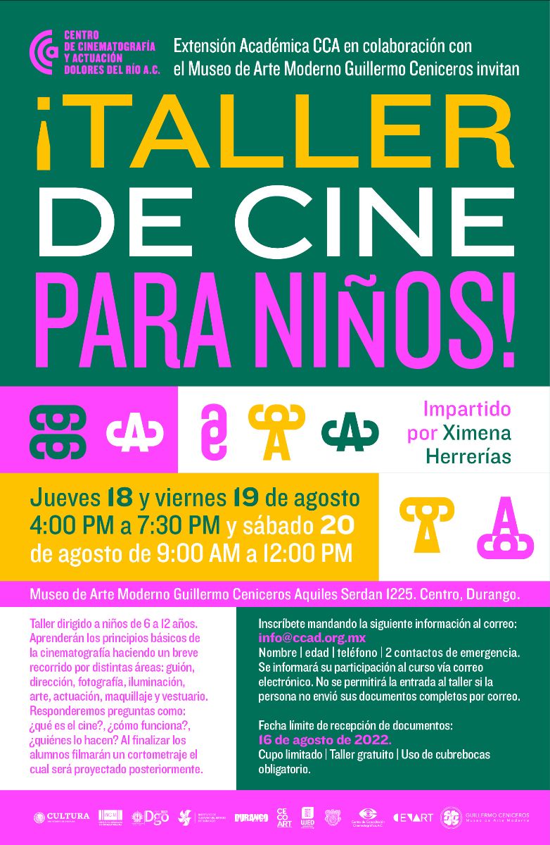 CCADurango's tweet photo. ¡Taller de cine para niños! ¡Inscríbete ya! 🎥 🐝 - https://t.co/2aM6nTpoUk https://t.co/zn8S9z9l7z
