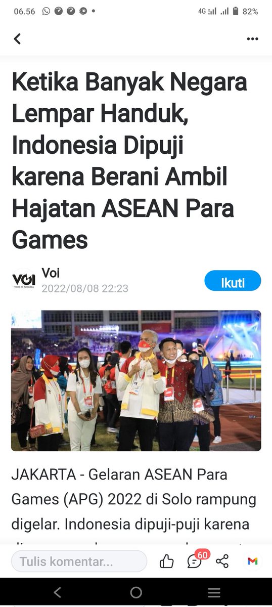 Hajatan ASEAN Para Games sdh kelar dan pelaksanaan nyapun di Solo Sukses!! Drunnn.. Solo itu propinsi mana??? Gubernurnya siiapa??? Walkotnya jg siapa??? 🤣😆 Suatu langkah yg berani Dr Pemerintah ambil keputusan Indonesia menjadi Tuan rumah untuk hajatan ASEAN Para Games 👍🇮🇩