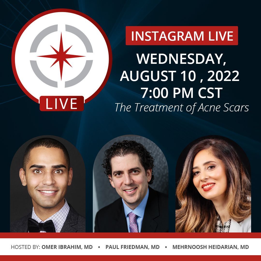 Join us on August 10, at 7:00 PM CST for an Instagram Live! This live event will discuss how acne scars arise, the difference between various kinds of acne scars, and of course, will discuss in detail the latest advances in the treatment of acne scars.… dlvr.it/SWHk58