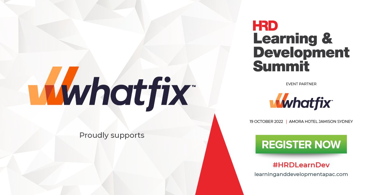 HRDAustralia's tweet photo. Access the collective knowledge of learning and development leaders from some of Australia’s top organisations at the #HRDLearnDev Summit, in partnership with @whatfix.
Join us in person on 19 October 2022 at Swissotel Sydney!
Learn more and register: https://t.co/WIKCBZuSmI https://t.co/G7kfDV2T1x