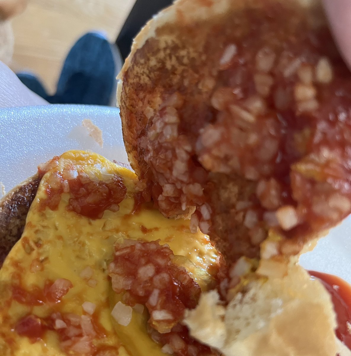 schrades87's tweet photo. @McDonalds How do you forget the entire burger on a cheeseburger? 🤨🤔The fries tasted amazing however. https://t.co/qa78FCVP6h