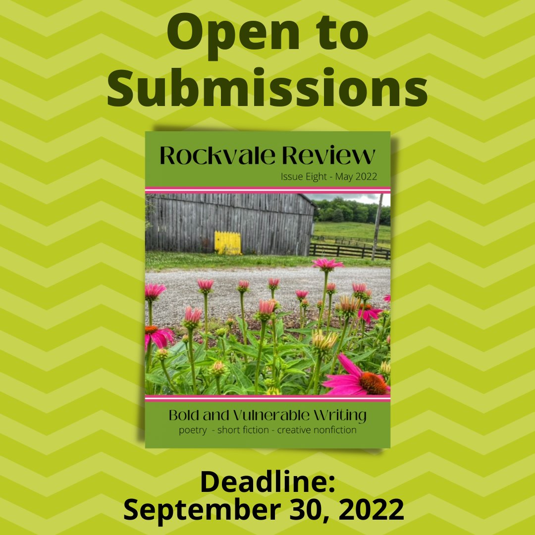 .<a href="/RockvaleReview/">Rockvale Review</a> is open to submissions for Issue 9. Deadline to submit is 9/30. There is a $2.50 fee. They seek poetry, short fiction, &amp; creative nonfiction. Check out past issues for an idea of what they like. ow.ly/mr3U50KfiyA

#writers #litmags #callsforsubmissions