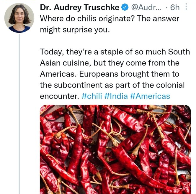 MumukshuSavitri's tweet photo. 1
Audrey's getting tiresome.

Indo Pali inscriptions from Bagan, Burma, dated to 1248 CE &amp; 1375 CE refer specifically to chilies as payment for construction of pagodas &amp; donation to monasteries.

That's more than 200 years before Europeans ever saw the shores of the Americas. https://t.co/u4t9yrADWW