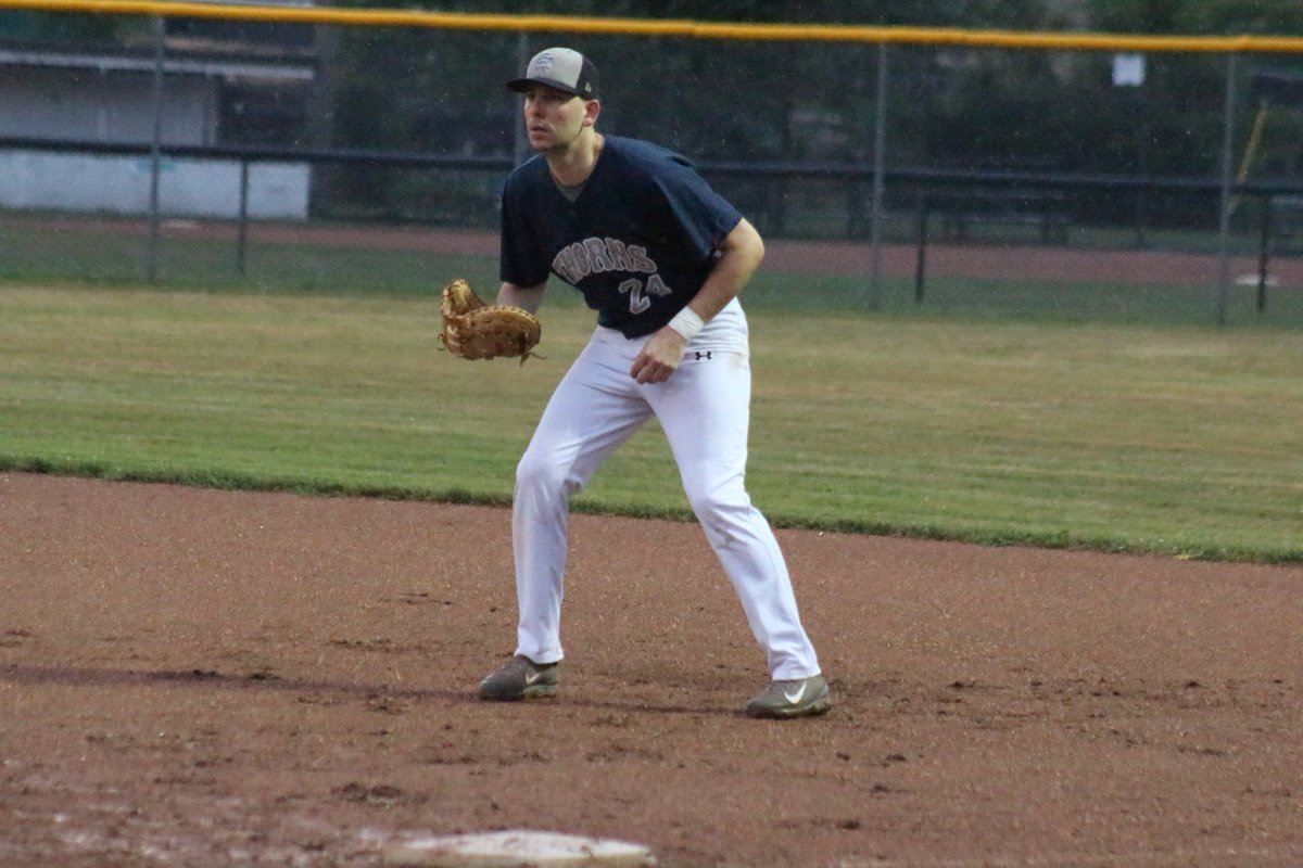 NDBASenior's tweet photo. Zach Fernandez walks with one out before Corey Burghill robs Nick Weglarz, snagging a ball at first base and doubling up the Cannons' catcher to end the inning.

Thorns lead it 2-0 as we head to the top of the second inning.

#FeatureGame https://t.co/5mAYI6BYVI