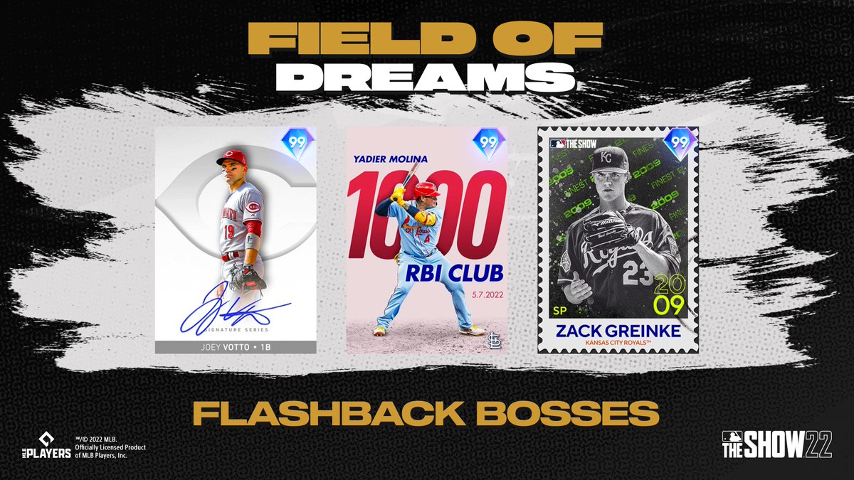 MLBTheShow's tweet photo. We present to you the 3️⃣ Flashback Bosses in your Field of Dreams Program! 🌽

Tough choice but who are you getting here? 

#MLBTheShow #MLBatFieldOfDreams https://t.co/7ImMqMv8QO