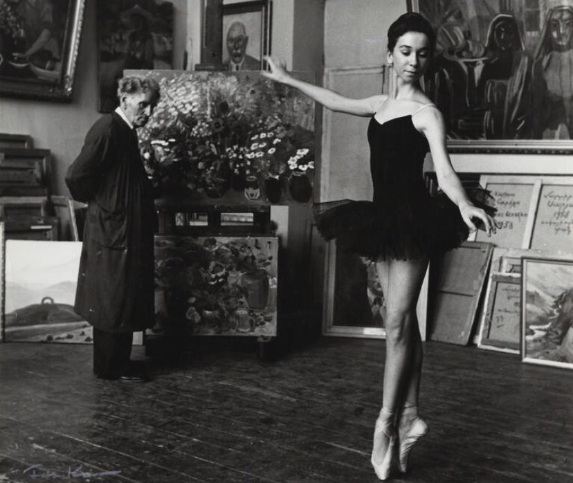 Martiros Sarian and his granddaughter Katarine Sarian, photo by Ida Kar, 1959