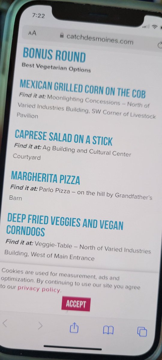 Bonus round
 Best Vegetarian choice
at the fair!
Thank you <a href="/catchdesmoines/">Catch Des Moines</a>