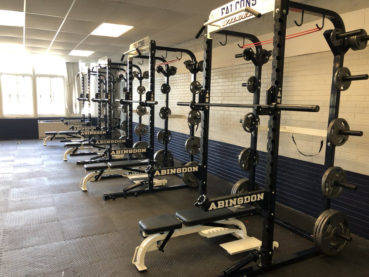 StrengthAhs's tweet photo. Excited to get back at it tomorrow. 190 student athletes will be participating this school year (program high). Can’t wait to see where they end up! #AbingdonBuilt https://t.co/kYyIXv034B