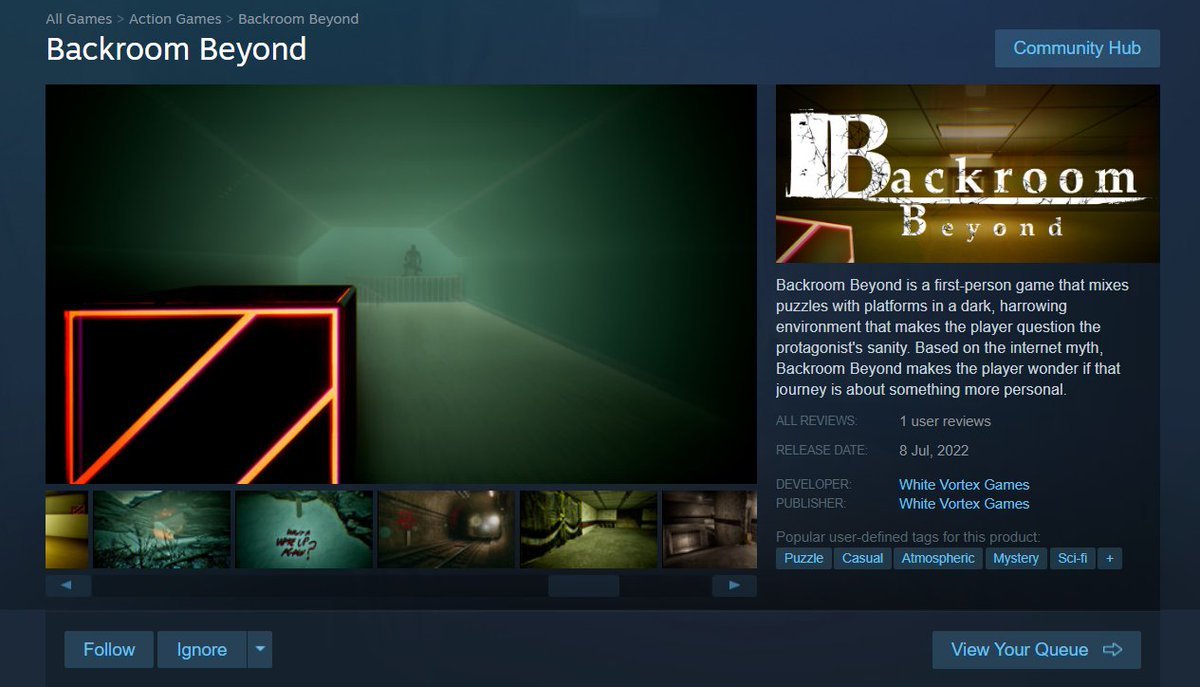 DeadeGuard98's tweet photo. 14th key via @Keymailer

In #backroombeyond, nothing quite makes sense... At least, not yet!?

This #indiegame is part of a slew of horror titles with "backroom" in the name.

A simplistic Portal that's much too sluggish in pace~

[Poke your head in this thread or BACK off👇] https://t.co/GMkkWRUOF9