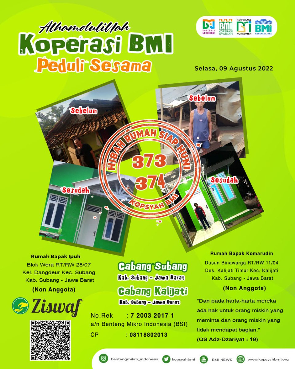 kopsyahbmi's tweet photo. “Dan barang apa saja yang kamu nafkahkan, maka Allah akan menggantinya dan Dia-lah pemberi rezeki sebaik-baiknya.” (QS. Saba’: 39).
#kopsyahbmi
#koperasibmigrup
#koperasiindonesia
#infosubang
#subangjawabarat
#subangjawara https://t.co/re4InMopRV