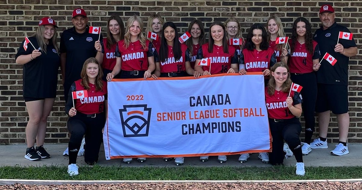 LLABDistrict7's tweet photo. Congratulations to the Senior team from YYC Softball LL on their appearance in the 2022 Senior League Softball World Series.  Way to go Team Canada! @LittleLeagueCAN https://t.co/YAUxZIoise