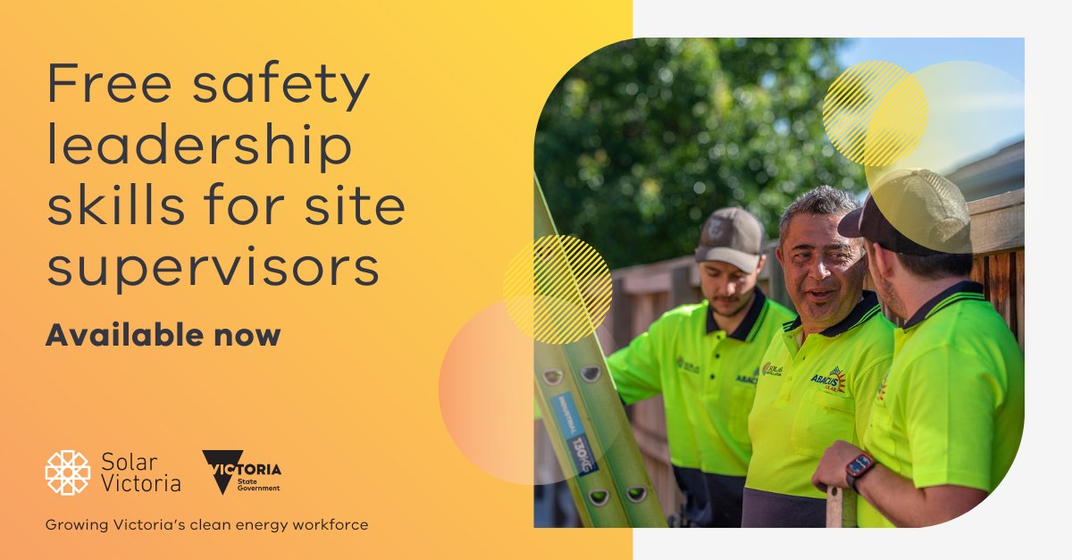 The next one-day solar industry safety for site supervisors and others working in our programs course is on Wednesday 17 August at Master Builders Association of Victoria's world-class Building Leadership Simulation Centre.  

📅 Read more and enrol now: bit.ly/38ZVT4u