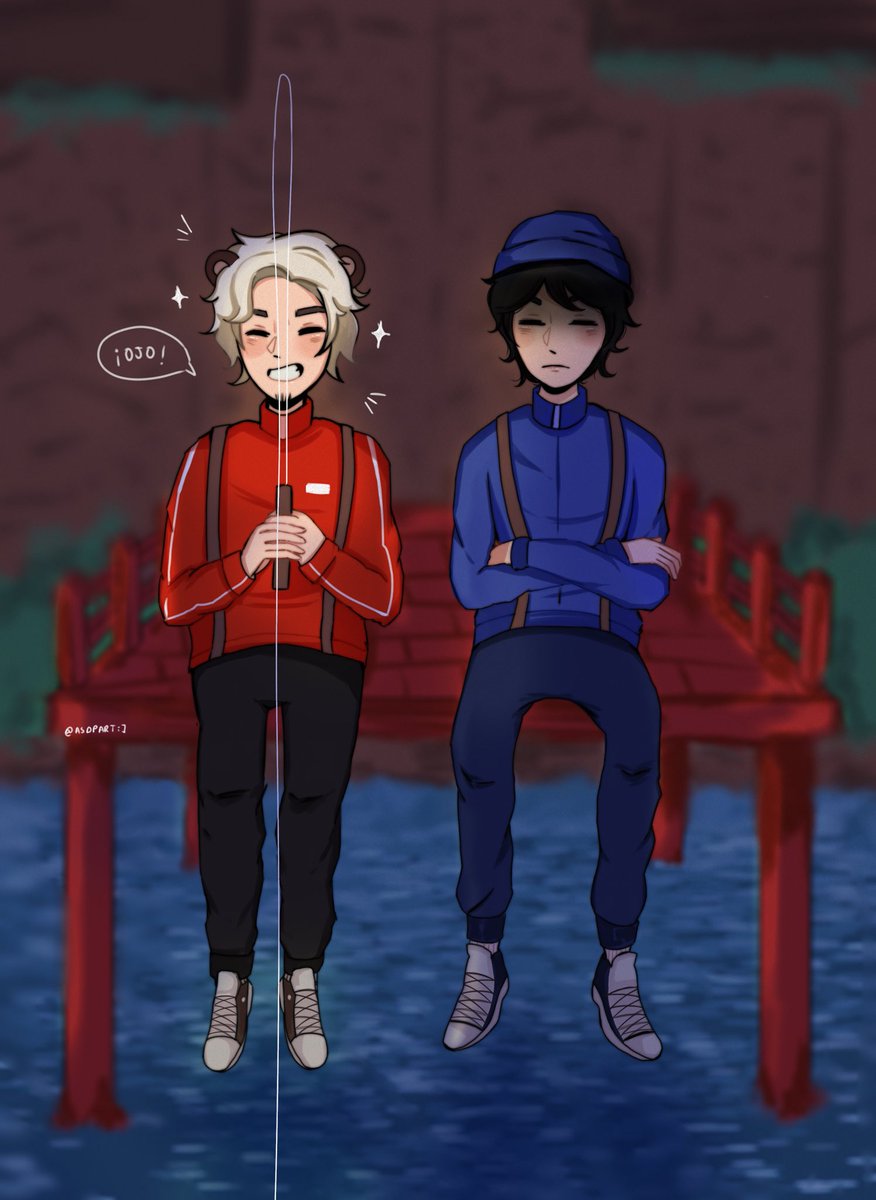 aspdart's tweet photo. dibujito q hice del stream de hace unos días de rubius y quackity pescando :] #rubiusfanart #quackityfanart https://t.co/srJrNch7sJ