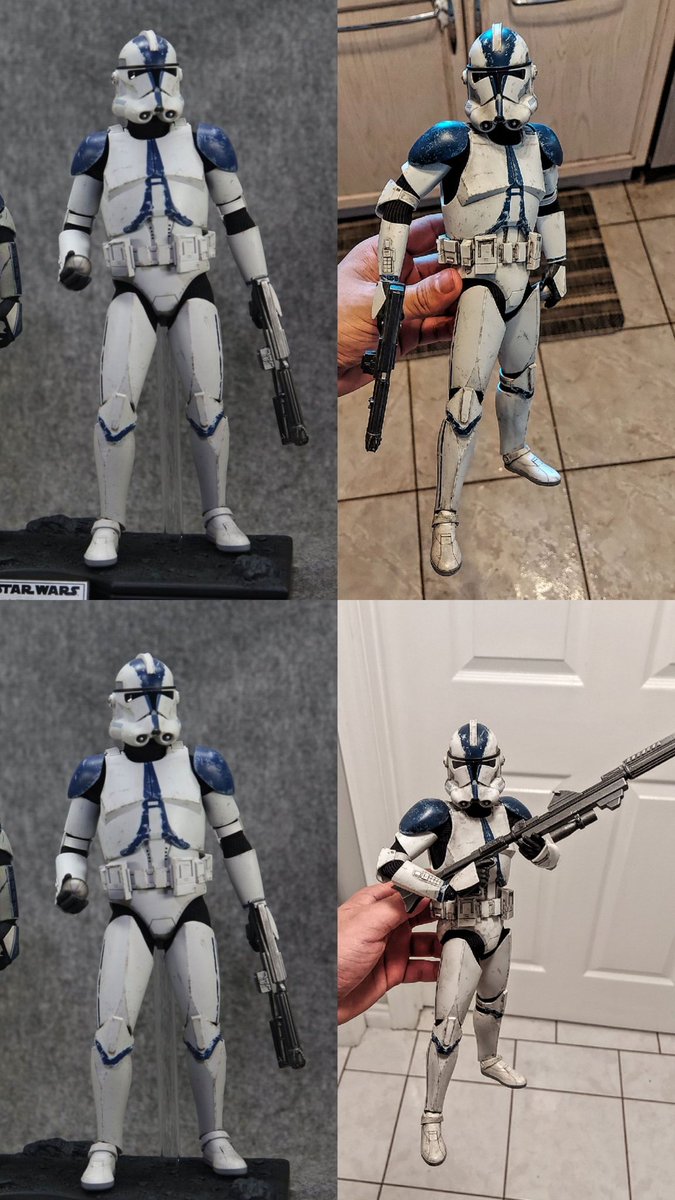 LakeModels's tweet photo. Here's a side by side of the Hot Toys clone trooper with my poses. You can see that withh this poses you can achive that CGI bulky look.

Do take note that this poses are very museum esk. But this are the two poses that have come very  close to achive that CGi look. https://t.co/2KTlBSkTBf