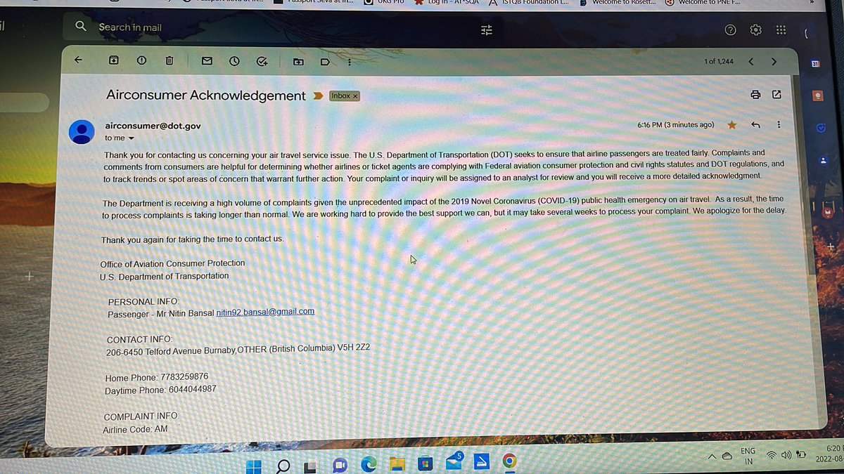 nitin92bansal's tweet photo. @AeromexicoUSA @Aeromexico 

I have filled a complaint against your company. Please find the image below: https://t.co/fpilOqypNP