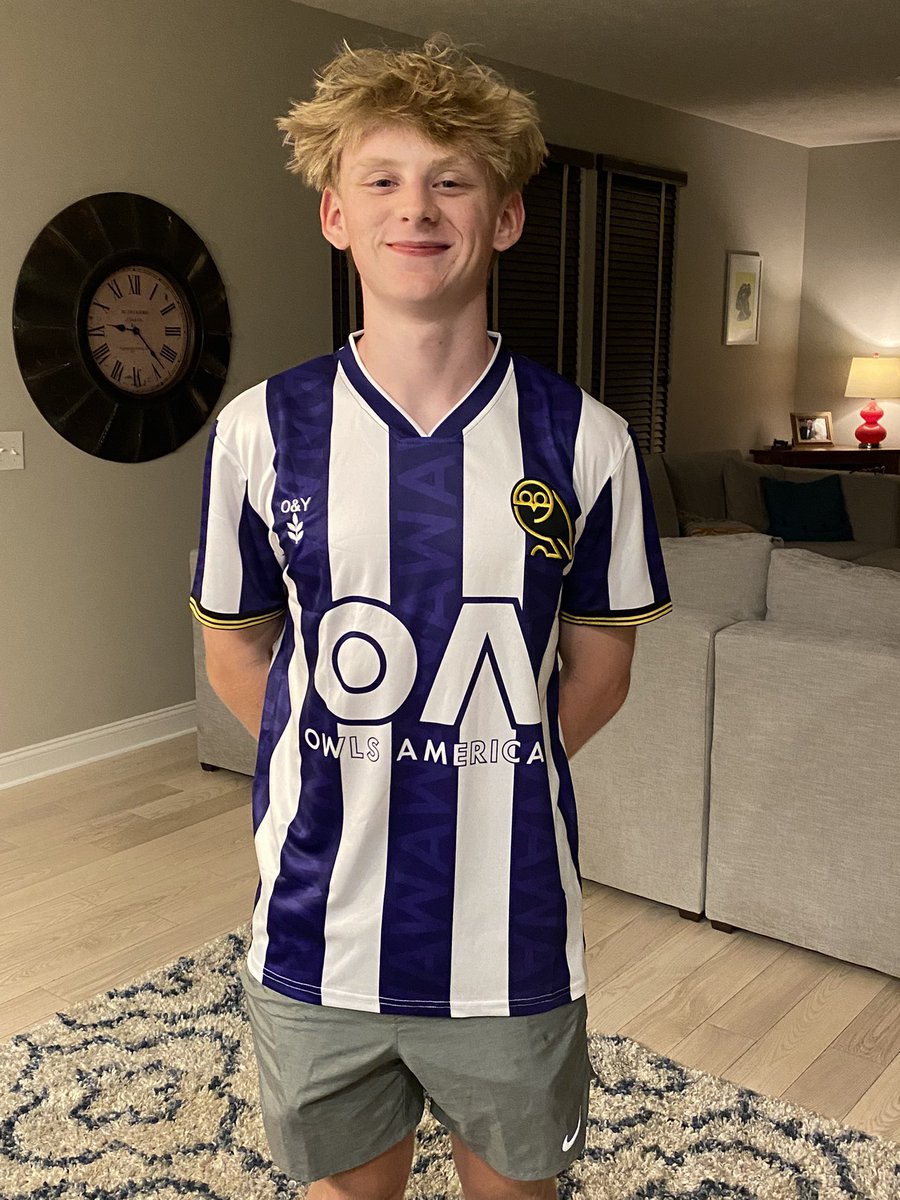 <a href="/owlsamericas/">Owls Americas</a> <a href="/olive_york/">O&Y</a> new shirts have arrived. Took a picture of laddo in his because frankly, he looks better in it than I do. Nice work and for a good cause.