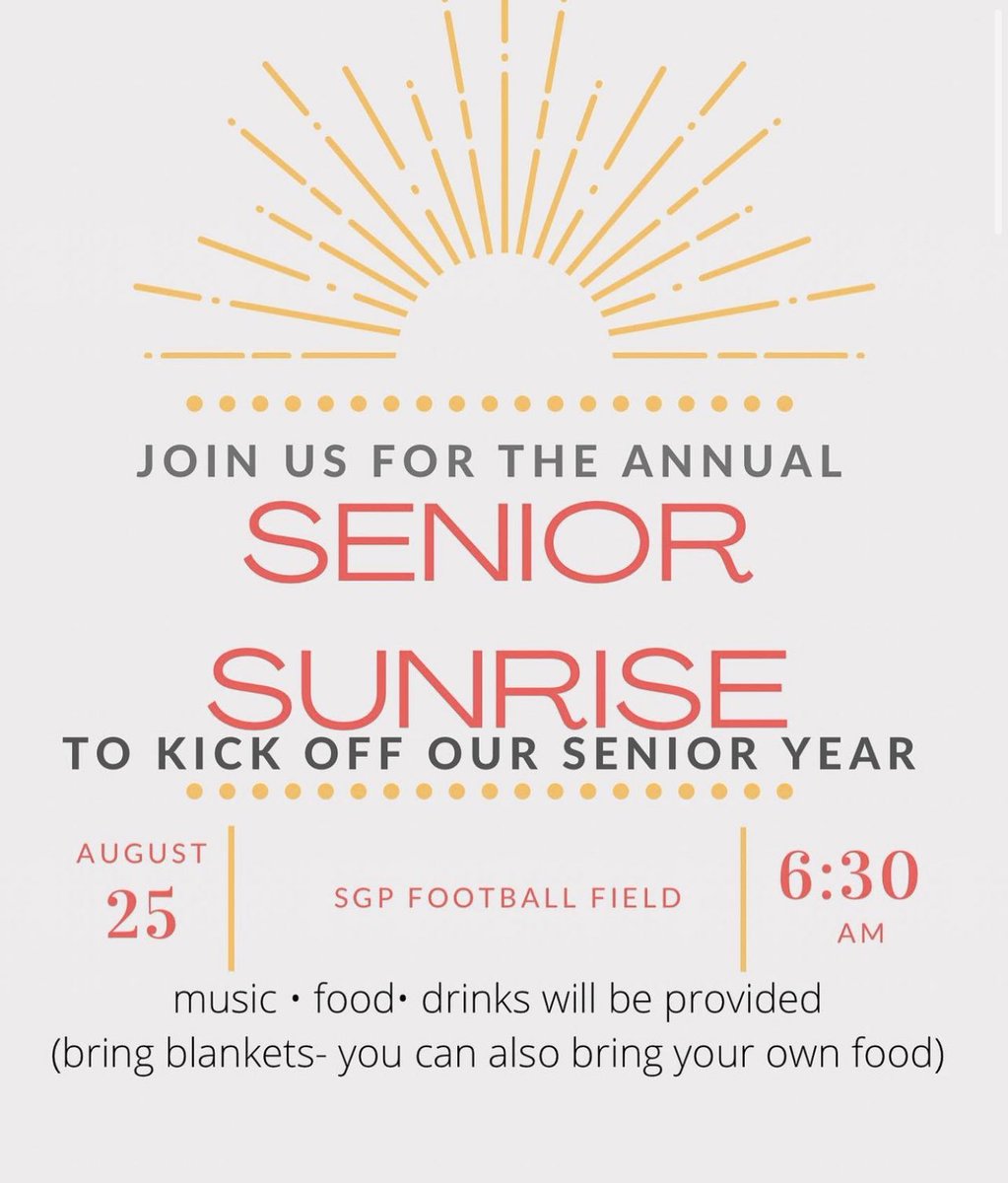 Save the date seniors! We are so excited to start our year with this amazing tradition.